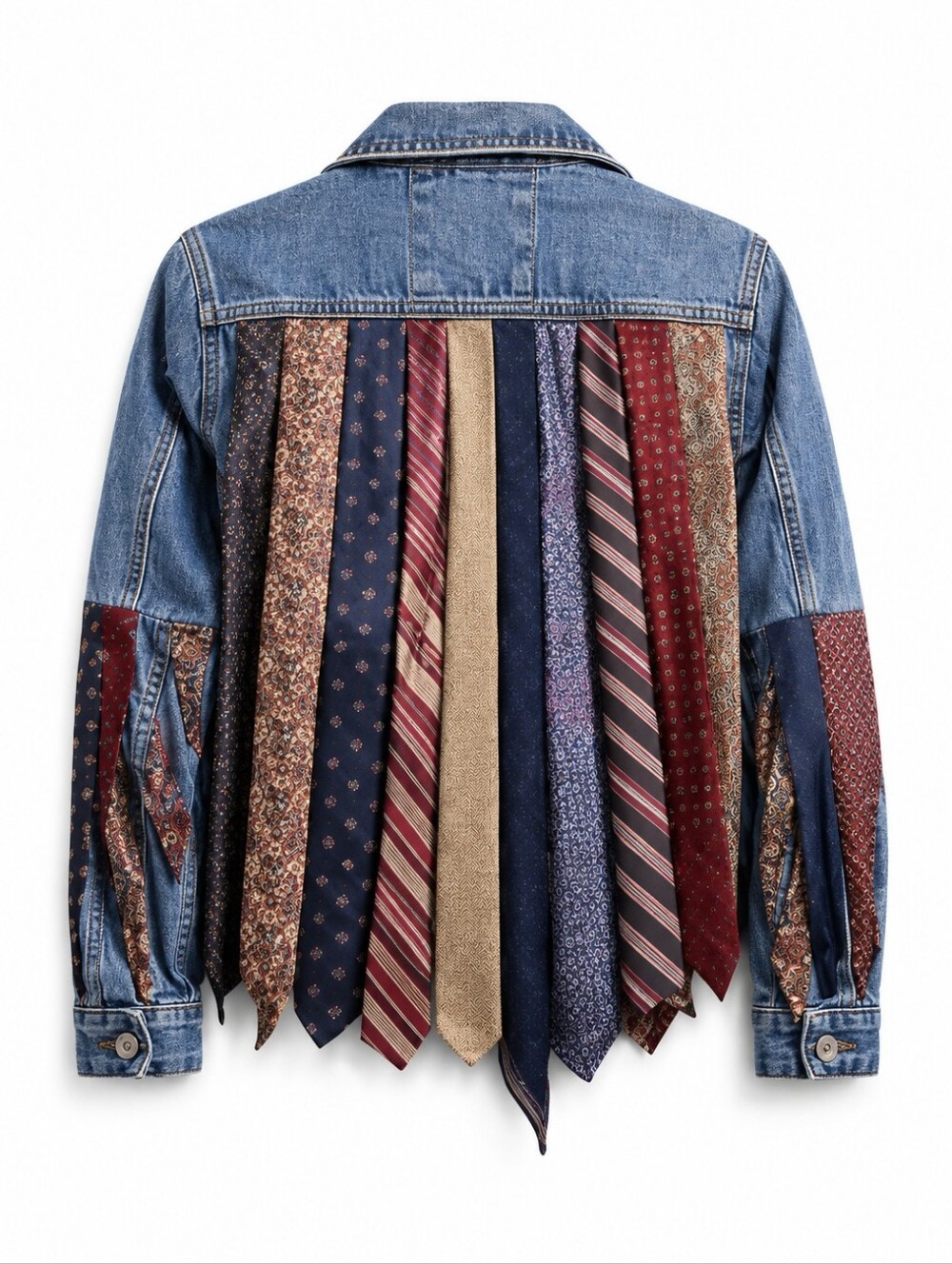 Upcycled Tie Denim Jacket (3 STYLES TO CHOSE FROM)